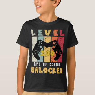 Level 100 Of school unlocked cool gamer boy T-Shirt
