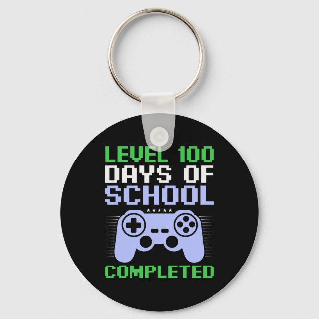 Level 100th Day Of School Completed For Kids  Keychain (Front)