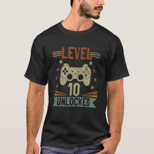 Level 10 Birthday Boy 10 Year Old Video Games Gami T-Shirt