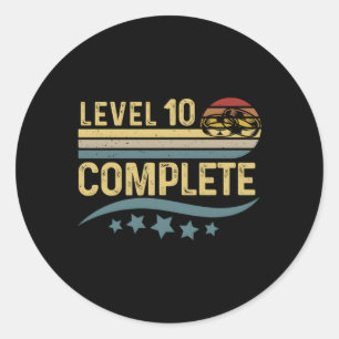 Level 10 Complete 10Th Year Of Wedding Anniversary Classic Round Sticker
