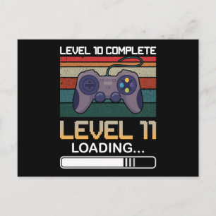 Level 10 Complete Level 11   Birthday Video Game Postcard