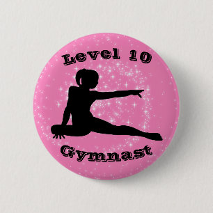 Level 10 Gymnast - Girls Gymnastics Button