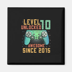 Level 10 Unlocked 10th Birthday 10 Year Old Boy Gi Magnet
