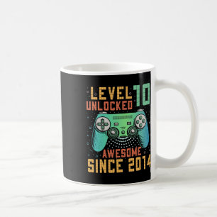Level 10 Unlocked 10th Birthday 10 Year Old Gifts Coffee Mug