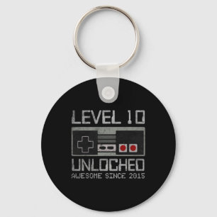Level 10 Unlocked 10th Birthday 10 Year Old Video Keychain