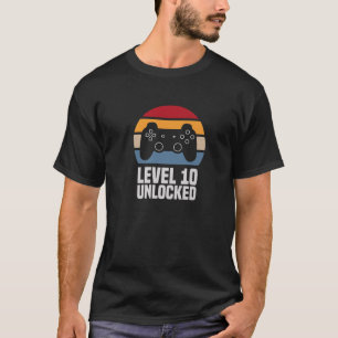 Level 10 Unlocked 10Th Birthday 10 Years Old Video T-Shirt