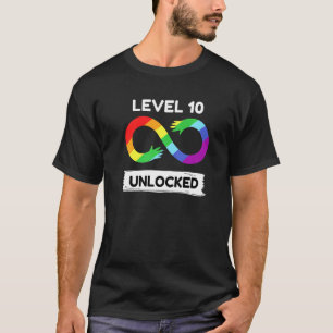 Level 10 Unlocked Autism Awareness Aspergers Birth T-Shirt