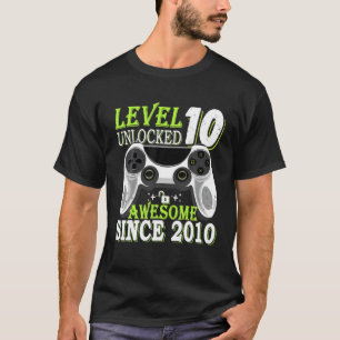Level 10 Unlocked Awesome 2010 Video Game 10th Bir T-Shirt
