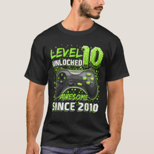 Level 10 Unlocked Awesome 2010 Video Game 10th Bir T-Shirt