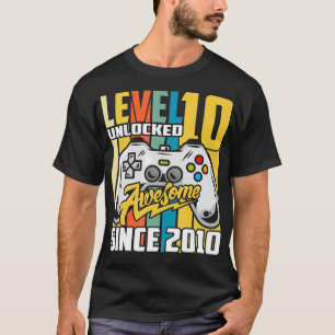 Level 10 Unlocked Awesome 2010 Video Game 10th Bir T-Shirt
