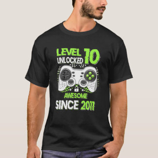 Level 10 Unlocked Awesome 2011 Video Game 10Th Bir T-Shirt
