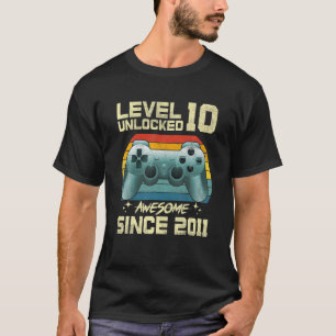 Level 10 Unlocked Awesome 2011 Video Game 10Th Bir T-Shirt