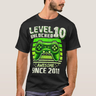 Level 10 Unlocked Awesome 2011 Video Game 10th Bir T-Shirt