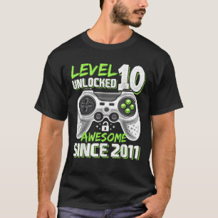 Level 10 Unlocked Awesome 2011 Video Game 10th Bir T-Shirt