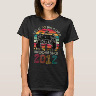 Level 10 Unlocked Awesome 2012 Game 10 Year Old Ga T-Shirt