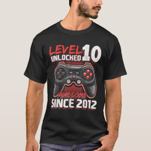 Level 10 Unlocked Awesome 2012 Video Game 10Th Bir T-Shirt