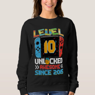 Level 10 Unlocked Awesome 2015 Video Game 10th Bir Sweatshirt