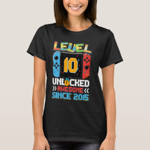 Level 10 Unlocked Awesome 2015 Video Game 10th Bir T-Shirt