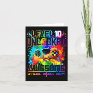 Level 10 Unlocked Awesome Gaming Birthday Boy 10th Card