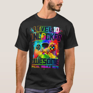 Level 10 Unlocked Awesome Gaming Birthday Boy 10th T-Shirt