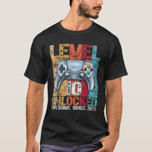 Level 10 Unlocked Awesome Since 2011 10th Birthday T-Shirt