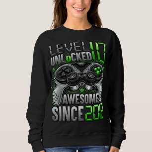 Level 10 Unlocked Awesome Since 2012 10th Birthday Sweatshirt