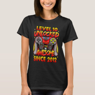 Level 10 Unlocked Awesome Since 2012 10th Birthday T-Shirt