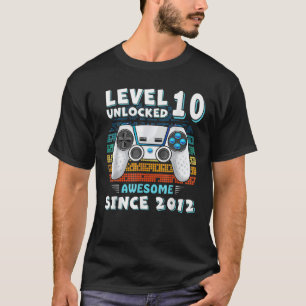 Level 10 Unlocked Awesome Since 2012 10Th Birthday T-Shirt
