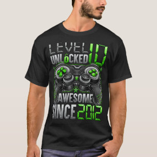 Level 10 Unlocked Awesome Since 2012 10th Birthday T-Shirt