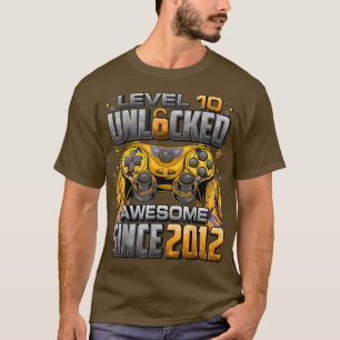 Level 10 Unlocked Awesome Since 2012 10th Birthday T-Shirt