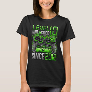Level 10 Unlocked Awesome Since 2012 10th Birthday T-Shirt
