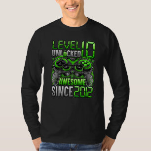 Level 10 Unlocked Awesome Since 2012 10th Birthday T-Shirt