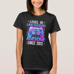 Level 10 Unlocked Awesome Since 2012 10th Birthday T-Shirt