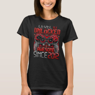 Level 10 Unlocked Awesome Since 2012 10th Birthday T-Shirt