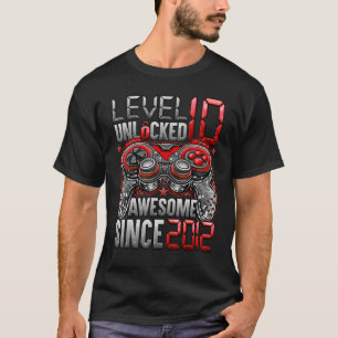 Level 10 Unlocked Awesome Since 2012 10th Birthday T-Shirt