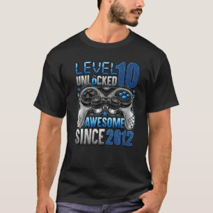 Level 10 Unlocked Awesome Since 2012 10th Birthday T-Shirt