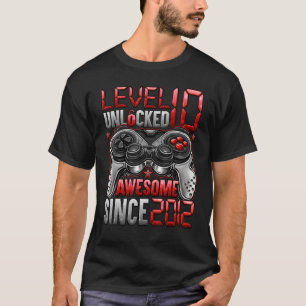 Level 10 Unlocked Awesome Since 2012 10th Birthday T-Shirt