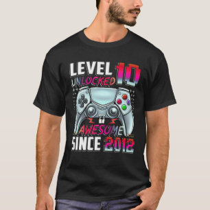 Level 10 Unlocked Awesome Since 2012 10Th Birthday T-Shirt
