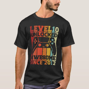 Level 10 Unlocked Awesome Since 2012 Gamer 10Th Bi T-Shirt