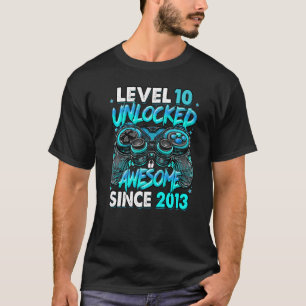 Level 10 Unlocked Awesome Since 2013 10th Birthday T-Shirt