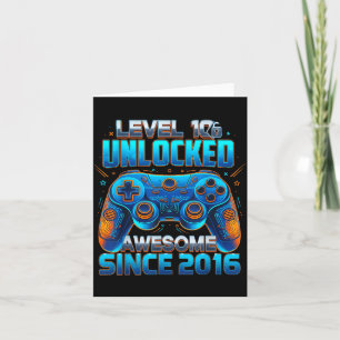 Level 10 Unlocked Awesome Since 2016 10th Birthday Card