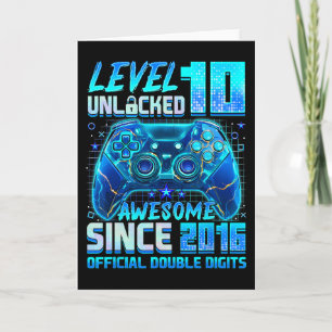 Level 10 Unlocked Awesome Since 2016 10th Birthday Card