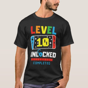Level 10 Unlocked Completed Game Happy 10th Birthd T-Shirt