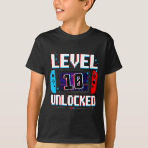 Level 10 Unlocked Gamer Boys 10th Birthday Gifts V T-Shirt