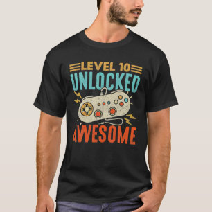 Level 10 Unlocked Gaming Boy Girl 10Th Birthday Ga T-Shirt