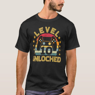 Level 10 Unlocked Gaming Vintage 10th Birthday T-Shirt