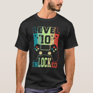 Level 10 Unlocked Shirt Funny Video Gamer 10th Bir