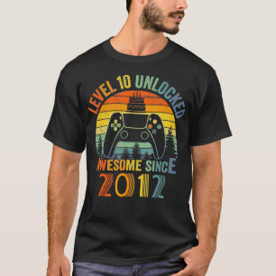 Level 10 Unlocked Video 10 Years Old 10 Birthday T-Shirt
