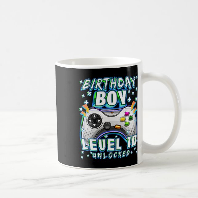 Level 10 Unlocked Video Game 10th Birthday Gamer B Coffee Mug (Right)