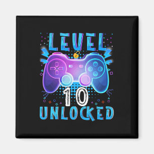 Level 10 Unlocked Video Game 10th Birthday Gamer B Magnet